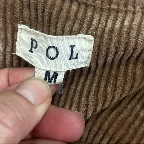 POL Brown Corduroy Distressed Jean Jacket Size M Raw Hem Oversized - Picture 6 of 12